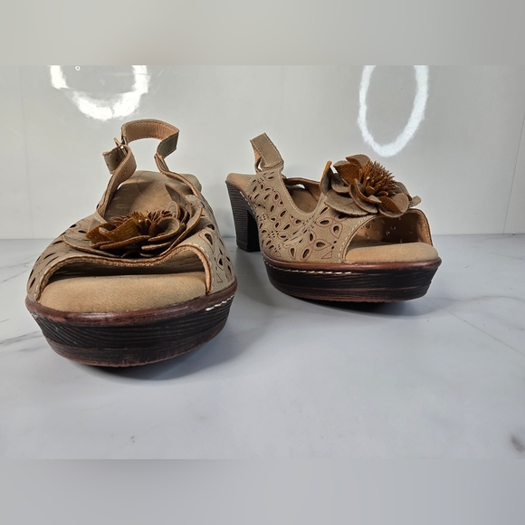 Patrizia by Spring Step, Ollevo Brown, Open Toe Sling Back Heeled Sandal, Sz 42 - Picture 3 of 11